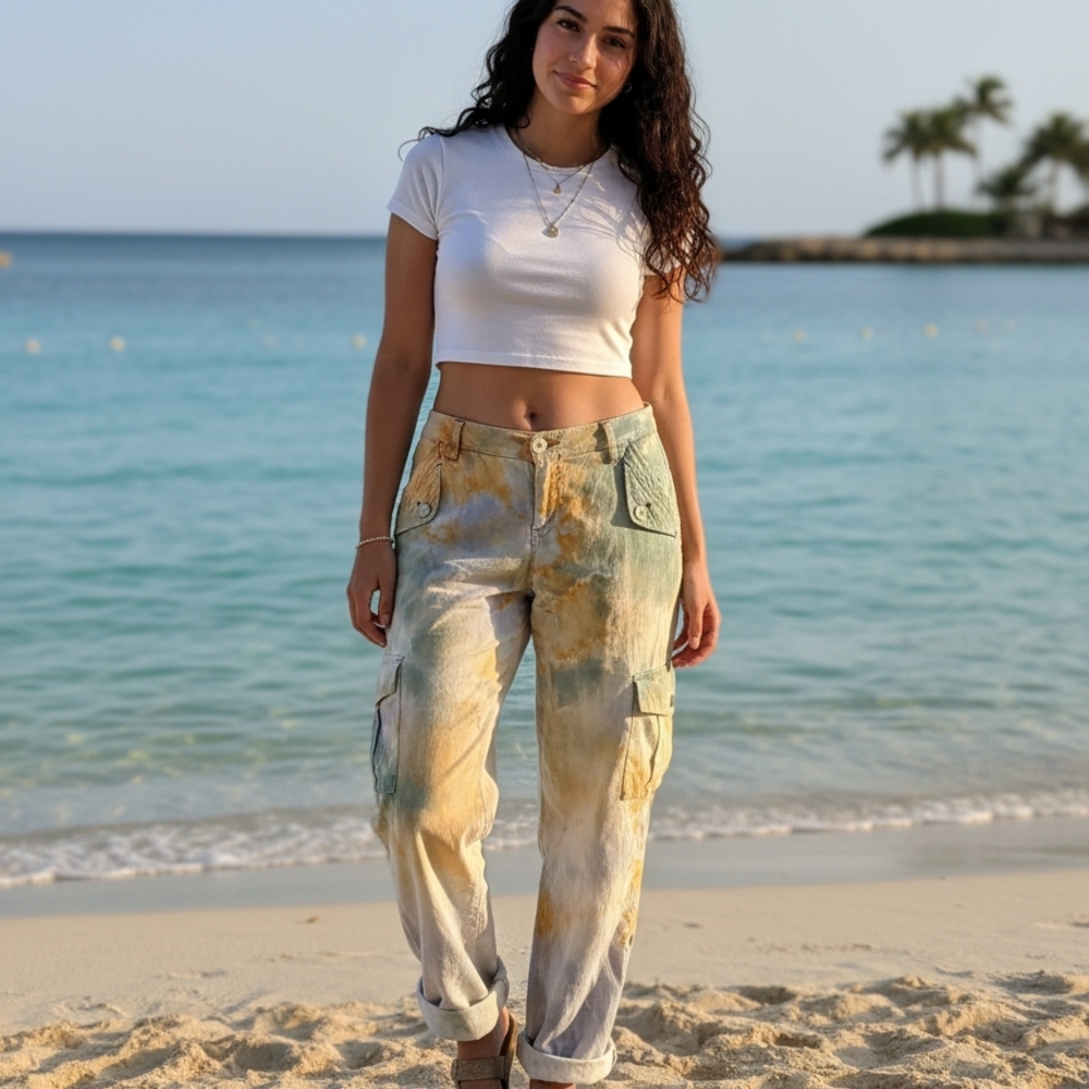 Level 99 Tie-Dye Cargo Pants | Custom Multi-Color Utility Joggers | Fair XL